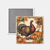  Thanksgiving Turkije, fruit en pompoenen Magneet (Voorkant / Achterkant)