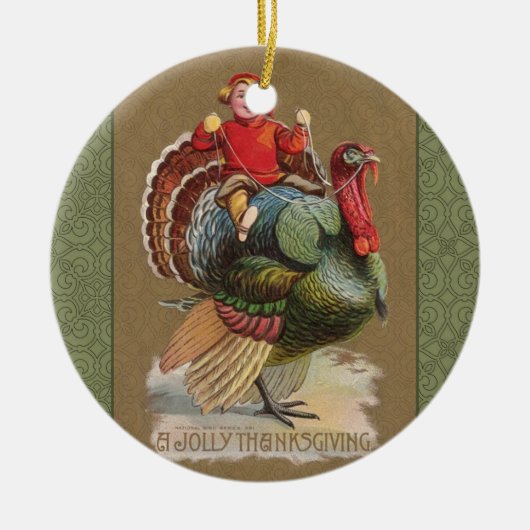 Thanksgiving Turkije Funny groeten Keramisch Ornament (Voorkant)