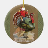 Thanksgiving Turkije Funny groeten Keramisch Ornament (Achterkant)