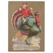 Thanksgiving Turkije Funny  groeten Klembord (Achterkant)