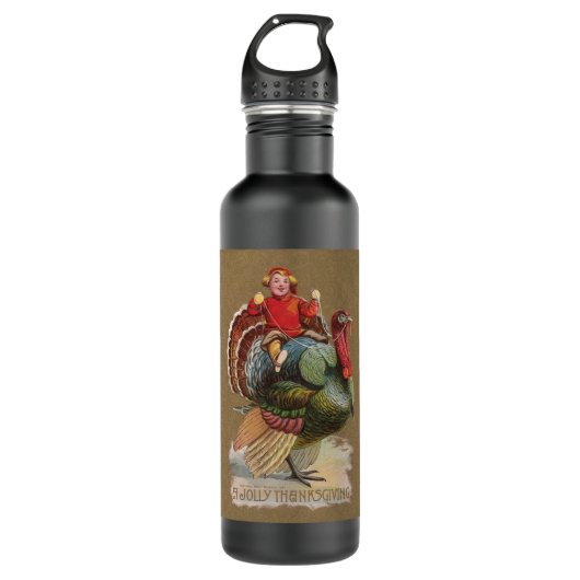 Thanksgiving Turkije Funny  groeten Waterfles (Voorkant)