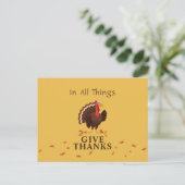 Thanksgiving Turkije geeft Bedankt Feestdagenkaart (Staand voorkant)