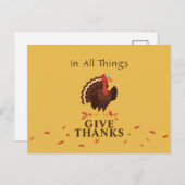 Thanksgiving Turkije geeft Bedankt Feestdagenkaart (Voorkant / Achterkant)