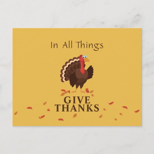 Thanksgiving Turkije geeft Bedankt Feestdagenkaart (Voorkant)