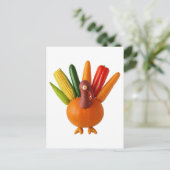Thanksgiving Turkije gemaakt van groenten Briefkaart (Staand voorkant)