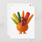 Thanksgiving Turkije gemaakt van groenten Briefkaart (Voorkant / Achterkant)