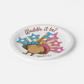 Thanksgiving Turkije Genderonthulling Papieren Bordje (Gekanteld)