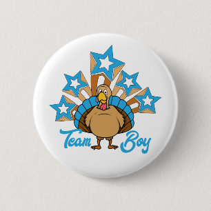 Thanksgiving Turkije Gendervrijheid - Team Boy Ronde Button 5,7 Cm