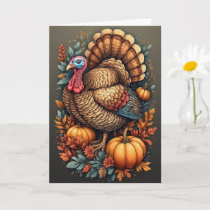 Thanksgiving Turkije gevouwen Wenskaart Kaart