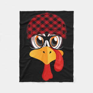 Thanksgiving Turkije gezicht met Herfst patroon Pe Fleece Deken