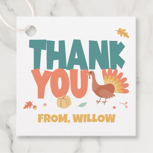 Thanksgiving Turkije Gobble Birthday Dank u Bedankjes Labels (Voorkant)