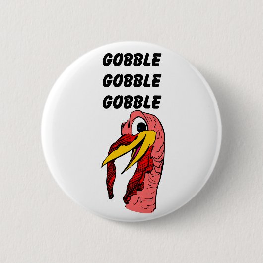 Thanksgiving Turkije Gobble Ronde Button 5,7 Cm (Voorkant)