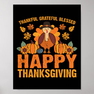 Thanksgiving Turkije - Herfst bedankt voor gratefu Poster