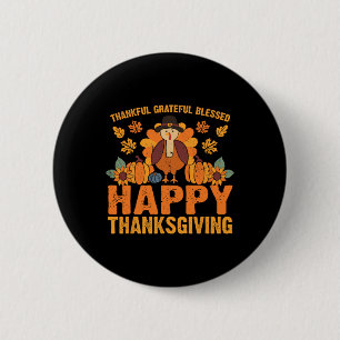 Thanksgiving Turkije - Herfst bedankt voor gratefu Ronde Button 5,7 Cm