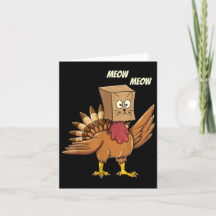 Thanksgiving Turkije Kat Meow Grappige Mannen Vrou Kaart