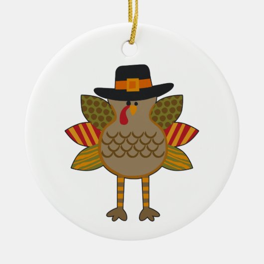 Thanksgiving Turkije Keramisch Ornament (Voorkant)