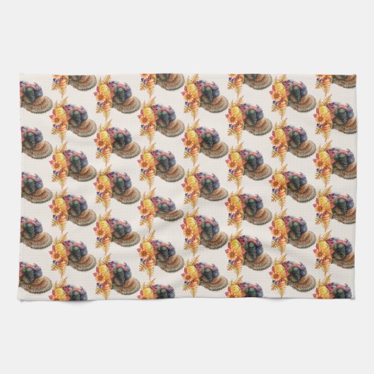 Thanksgiving Turkije keukenhanddoek (Horizontaal)