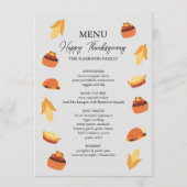 Thanksgiving Turkije Maïs Cupcake Pie Diner Menu (Voorkant)
