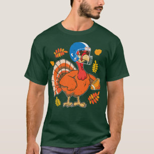 Thanksgiving Turkije met Funny Football Player T-shirt