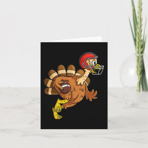 Thanksgiving Turkije met Kind achterkant Football Kaart