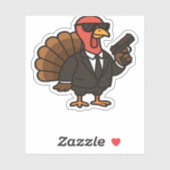 Thanksgiving Turkije met Pumpkin Pie Essential T-S Sticker (Vel)