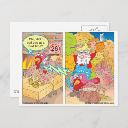 Thanksgiving Turkije op non-actief Cartoon Gifts & Feestdagenkaart (Voorkant / Achterkant)