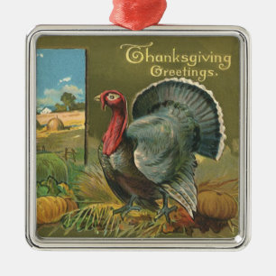  Thanksgiving, Turkije over de Boerderij Metalen Ornament