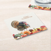 Thanksgiving Turkije Papier Onderzetter (Schuin)