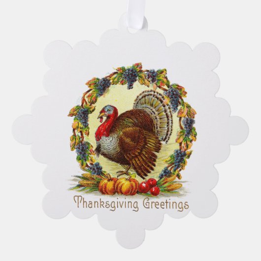 Thanksgiving Turkije Papier Ornament Kaart (Voorkant)