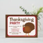 Thanksgiving Turkije Party Uitnodigingen (Staand voorkant)
