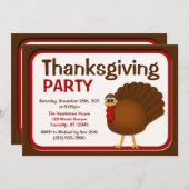 Thanksgiving Turkije Party Uitnodigingen (Voorkant / Achterkant)