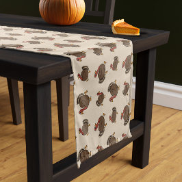 Thanksgiving Turkije Patroon Table Runner Korte Tafelloper