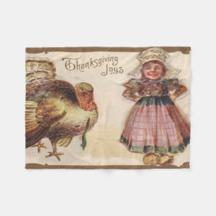  Thanksgiving, Turkije, Pilgrim Girl Fleece Deken