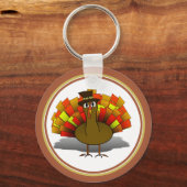 Thanksgiving Turkije Pilgrim Sleutelhanger (Voorkant)