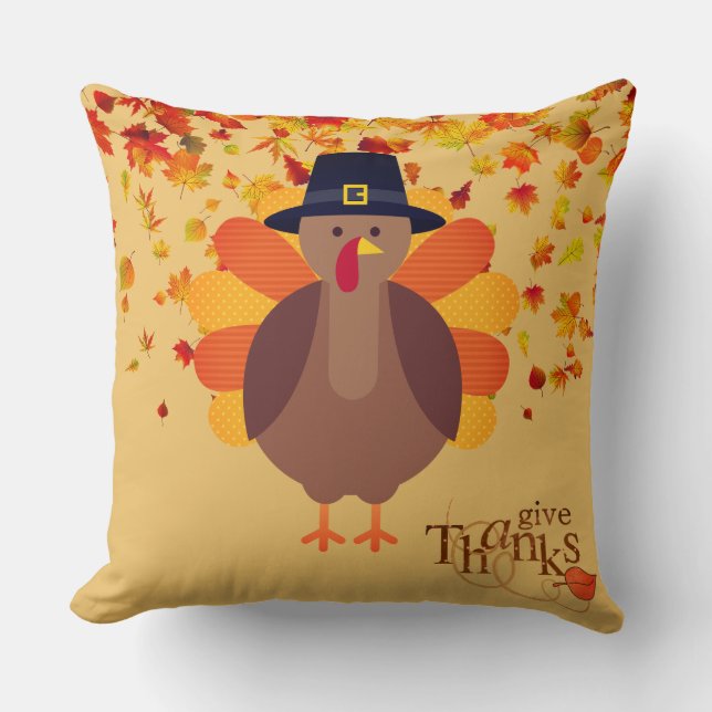 Thanksgiving Turkije Pillow Kussen (Voorkant)