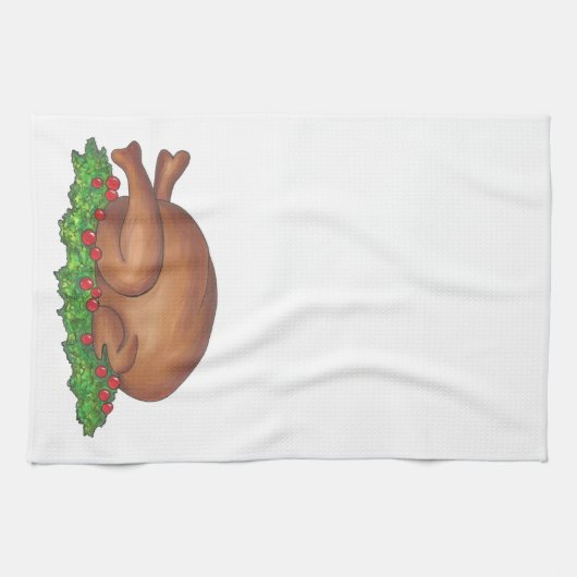 Thanksgiving Turkije Platter Kerst Vakantie Voedse Theedoek (Horizontaal)