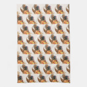Thanksgiving Turkije Pompoenen Keukenhanddoek (Verticaal)
