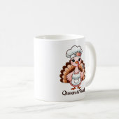 Thanksgiving Turkije Queen - Grappig vakantieontwe Koffiemok (Voorkant rechts)
