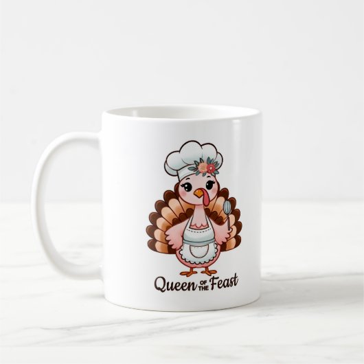 Thanksgiving Turkije Queen - Grappig vakantieontwe Koffiemok (Links)