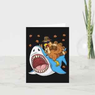 Thanksgiving Turkije Riding Shark Fun Peuter Boys Kaart