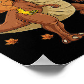 Thanksgiving Turkije Riding T Rex Dinosaur Toddler Poster (Hoek)