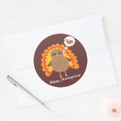 Thanksgiving Turkije Ronde Sticker (Envelop)