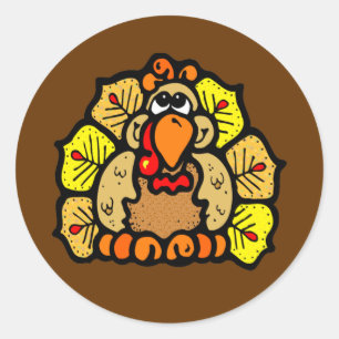 Thanksgiving Turkije Ronde Sticker