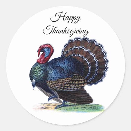  Thanksgiving Turkije Ronde Sticker (Voorkant)