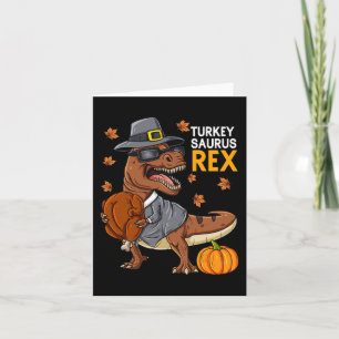 Thanksgiving Turkije Saurus T Rex Pilgrim Dinosaur Kaart