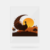 Thanksgiving Turkije Silhouet – Sunset Harvest SC Acryl Bord (Voorkant)