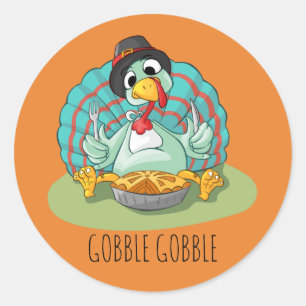 Thanksgiving Turkije Sticker1½ inch (vel 20) Ronde Sticker