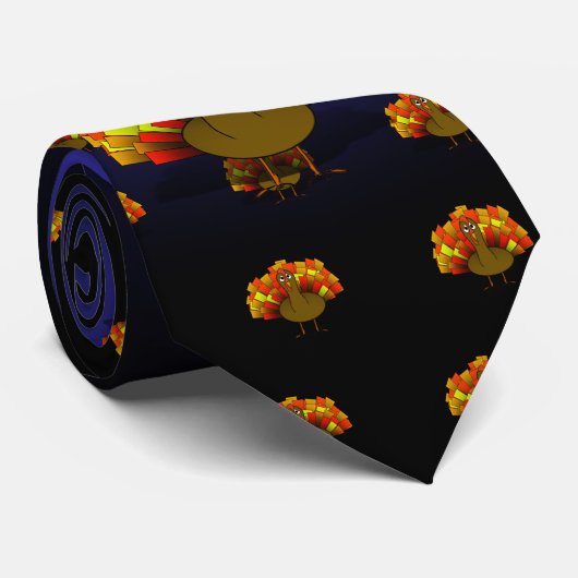 Thanksgiving Turkije Stropdas (Opgerold)