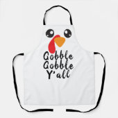 Thanksgiving Turkije Suggestive Gobble Y'all Schort (Voorkant)