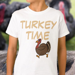 Thanksgiving Turkije Tijd Custom Grappig Kinder T- T-shirt
